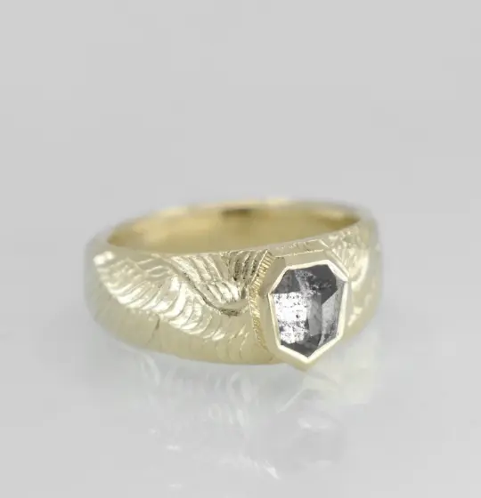 Cyrus- Rosecut Shield Diamond Ring