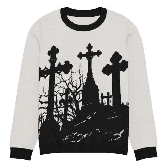 Cemetery Ash Knit Crew Neck Sweater
