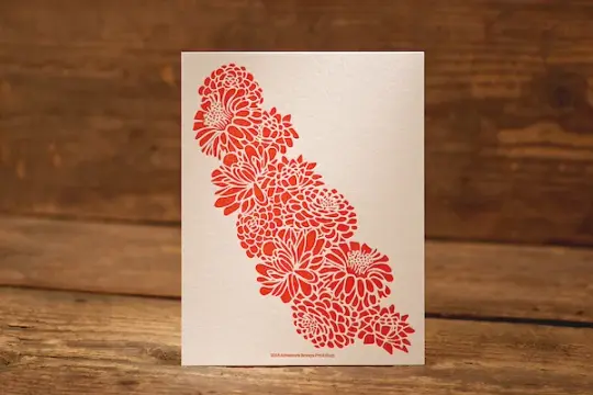 Chrysanthemum - Letterpress Print (8.5 x 11")