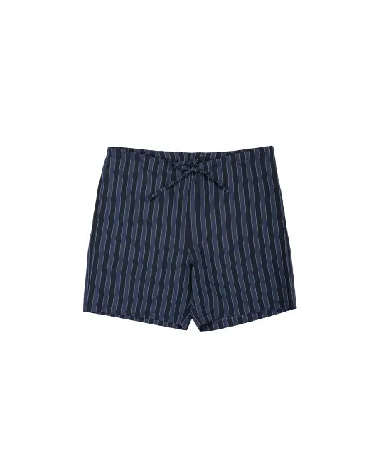 ts(s) Drawstring Shorts Bold Stripe Viscose/Polyester Cloth Navy