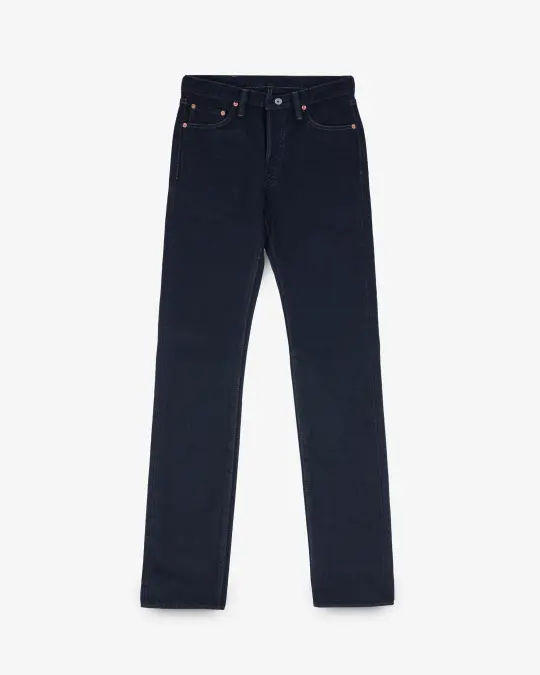 21oz Selvedge Denim Slim Straight Cut Jeans - Indigo Overdyed Black
