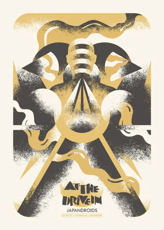 AT THE DRIVE IN + JAPANDROIDS (Munich 2017) screenprinted poster