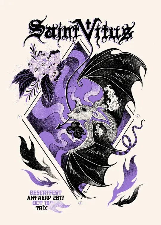 SAINT VITUS (Desertfest Antwerp 2017) screenprinted poster