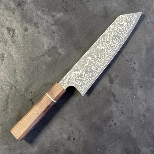 Hatsukokoro Ginga ATS-34 Nickel Damascus Bunka 170mm