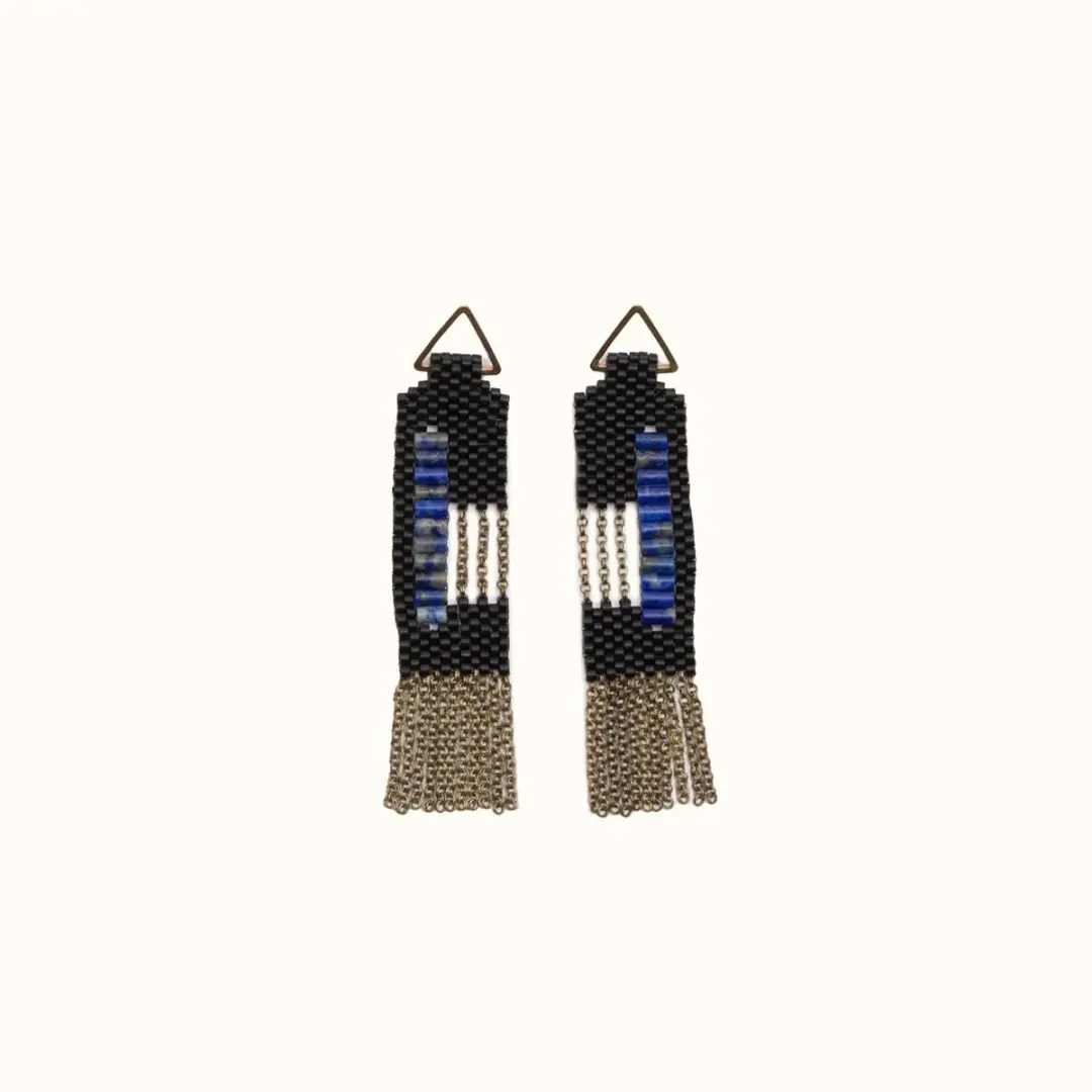 C Earrings in Black