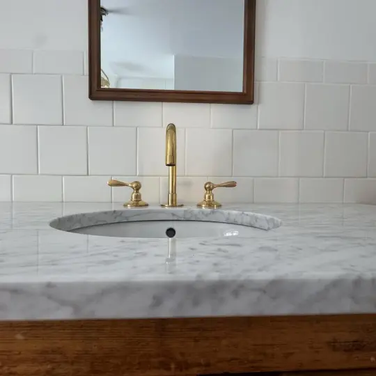 Unlacquered Brass Deck Mounted Faucet