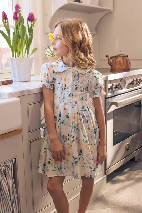 Mini Sophia Dress in Blue Bouquet