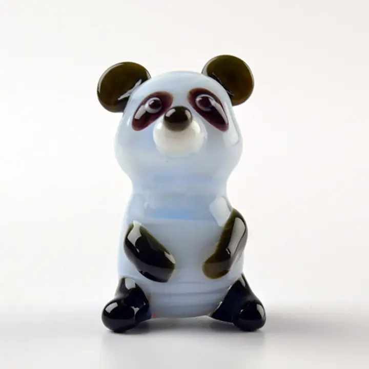 Glass Panda Figurine