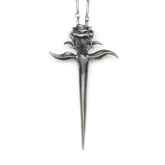 The Rose of the Abyss. Sterling Silver Necklace.