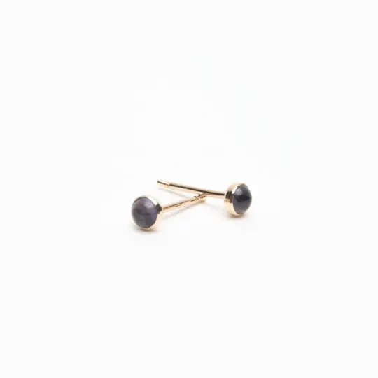 Gold-filled Iolite Studs