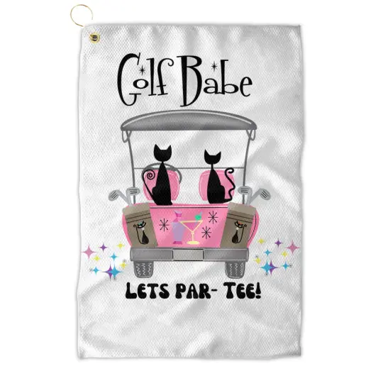 MCM Golf Towel,  Lets Par Tee Golf Towels, Atomic Cat Golf Towel