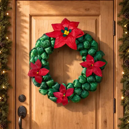 Nochebuena Cornhusk Christmas Wreaths