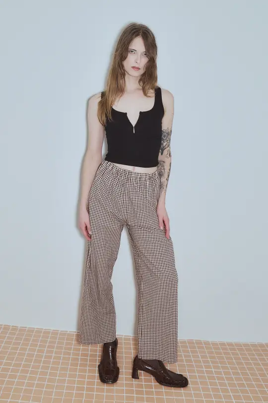 Lazy Pants Brown Gingham