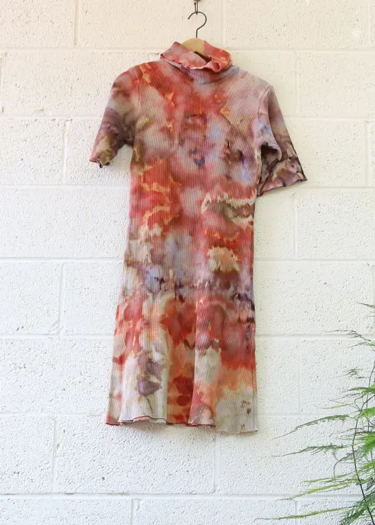 OOAK - Turtleneck Simplicity Short Dress / S / Thermal / Ice Dye (427)