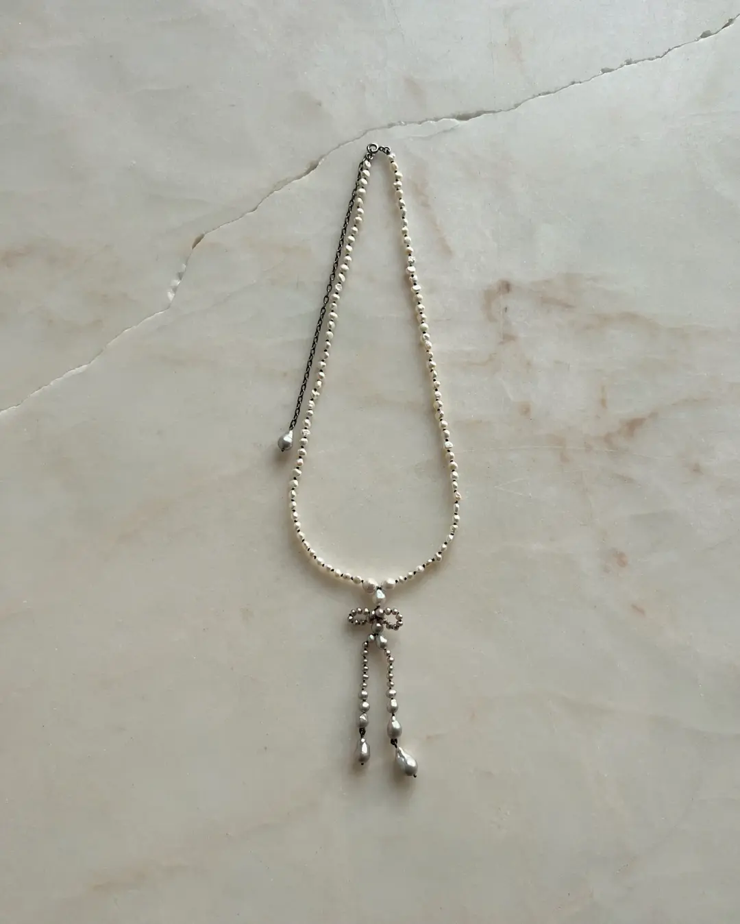 Ribbon Bows II // Freshwater And Baroque Pearl Necklace