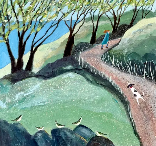 Chiffchaffs on the Cliff Path  (PRINT)