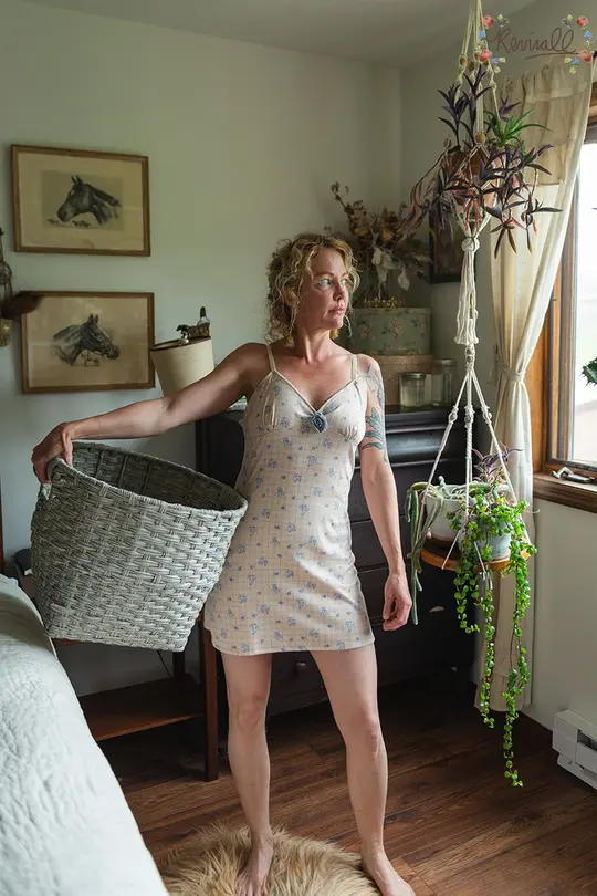 Vintage Style Slip Cotton Nightie-Large & XL