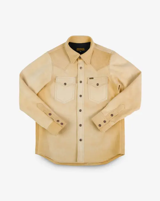 Deerskin Western Shirt 'The Big Buck' - Natural