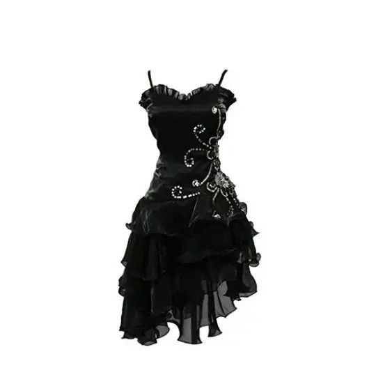 Black Elegant Homecoming Dress , Frilled Beaded Corset Short Prom Dress RS1607