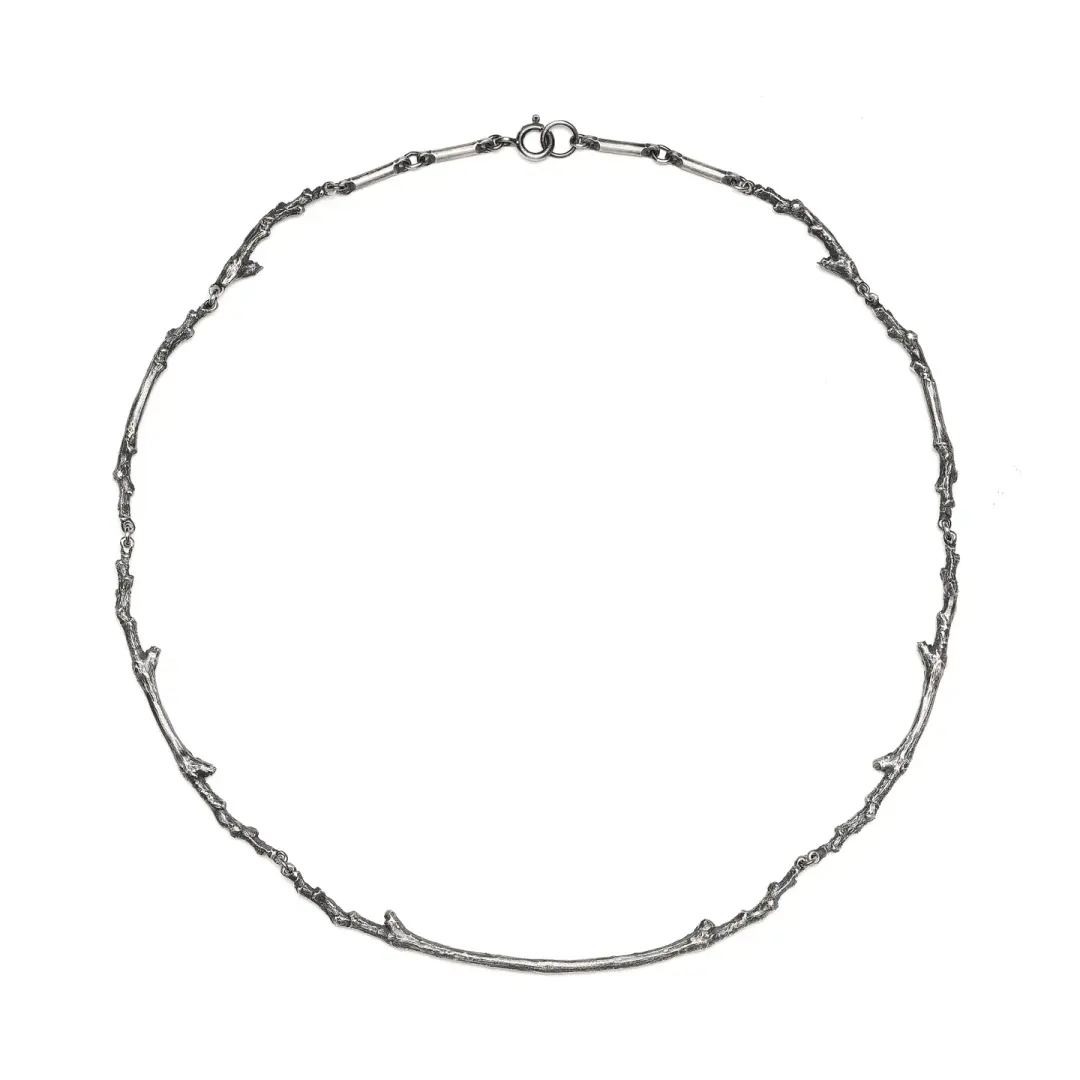 The Boundary Wood Collar. Sterling Silver.