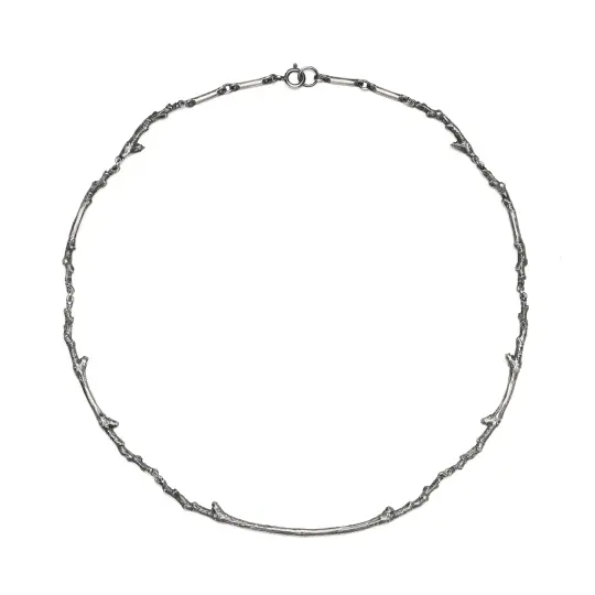 The Boundary Wood Collar. Sterling Silver.