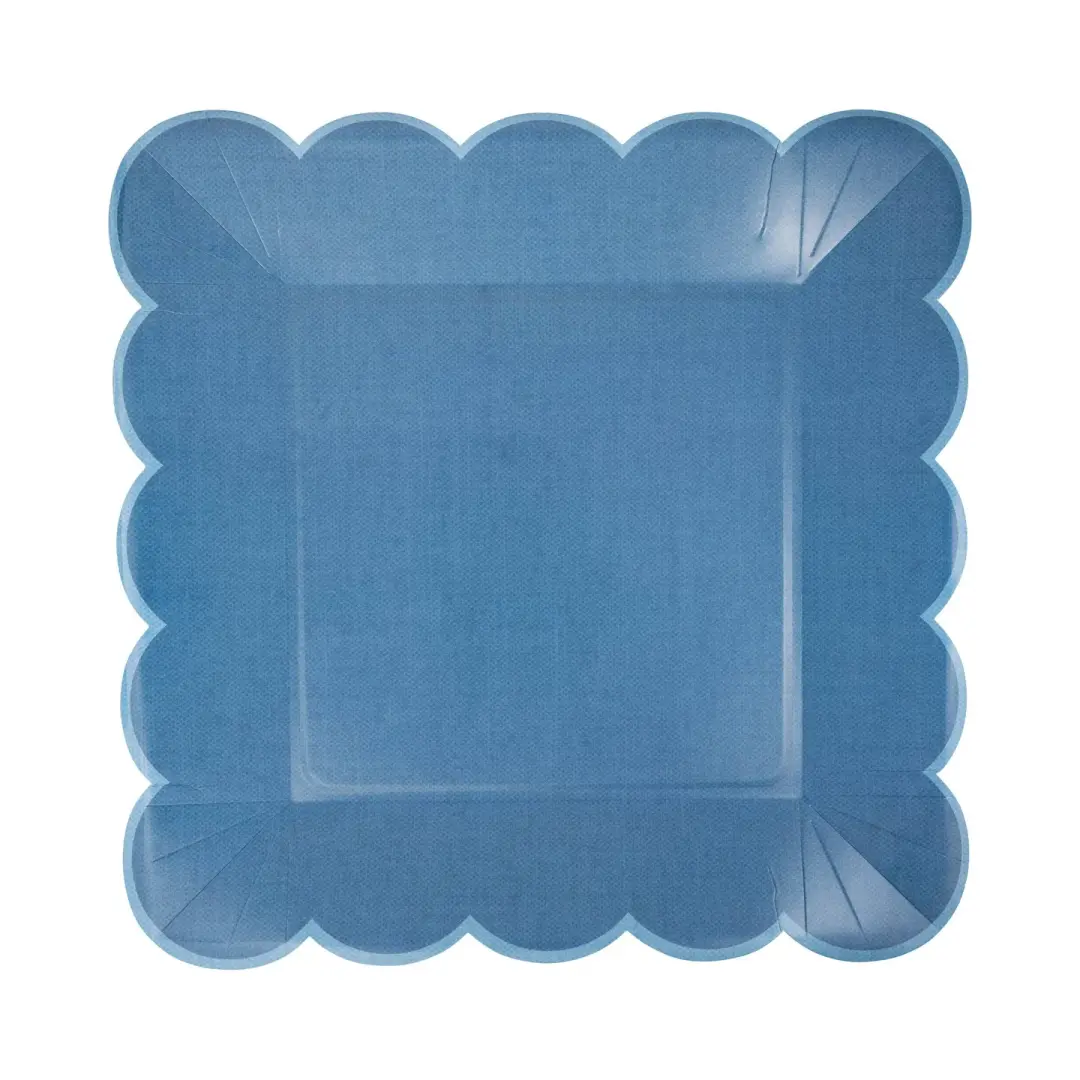 My Mind’s Eye Hamptons Blue Large Scallop 11" Paper Plate