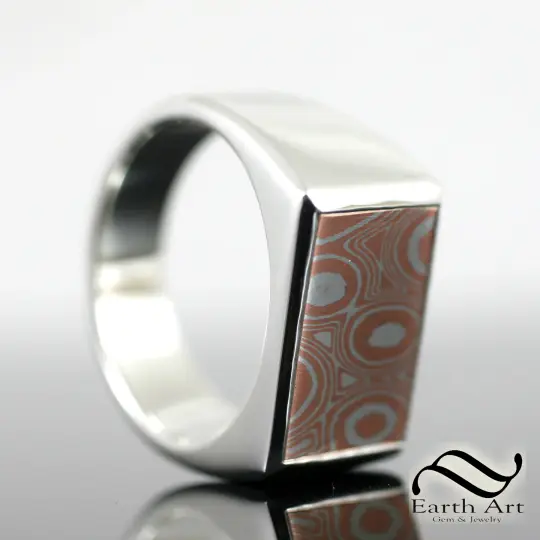Mokume Gane Signet Ring - Sterling and Copper
