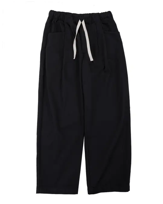 Danton Loose Chino Cloth Tuck Pants Black