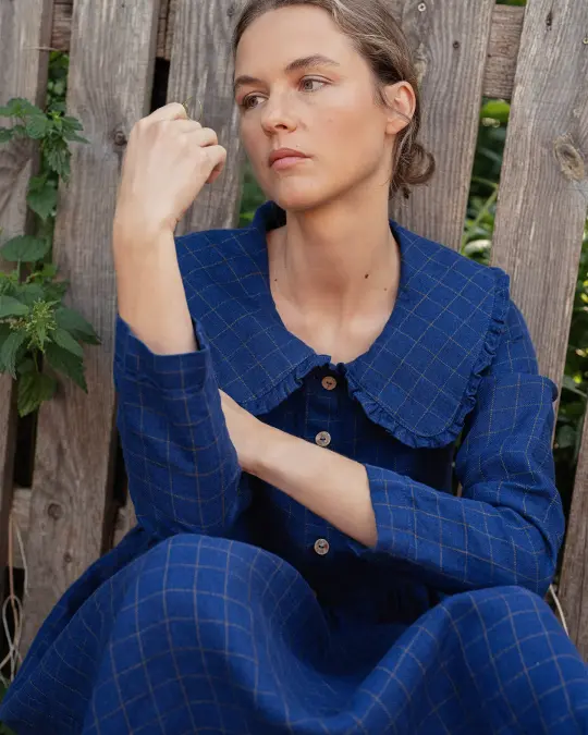 AURELIA collared linen dress