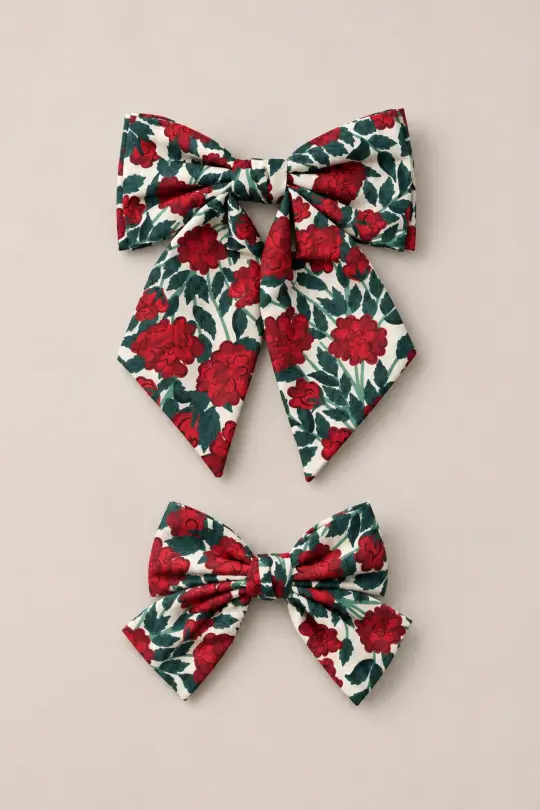 Hair Bows in Red Roses