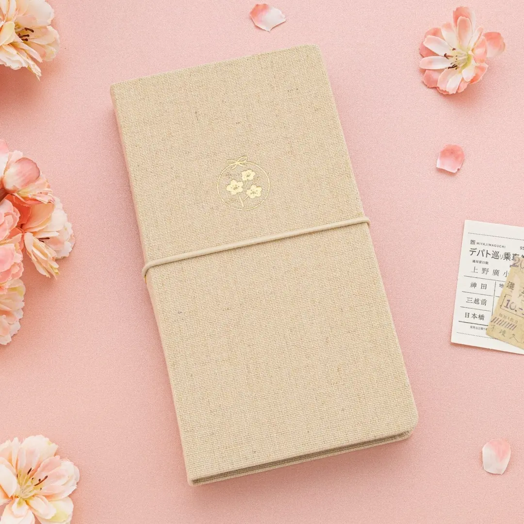 Tsuki ‘Sakura Breeze’ Kraft Paper Travel Notebook ☾