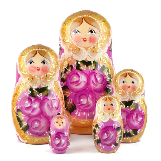 Rose Beauty 5pc Purple Matryoshka