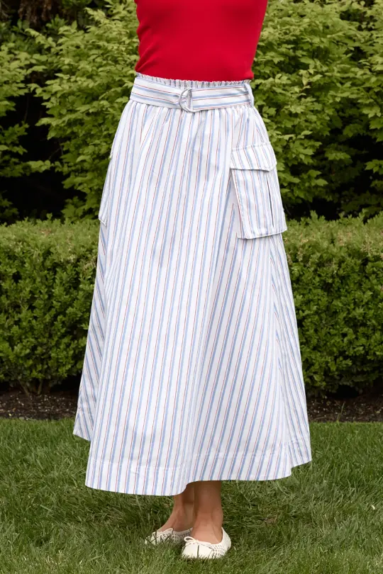Lizzy Skirt in Heritage Stripe