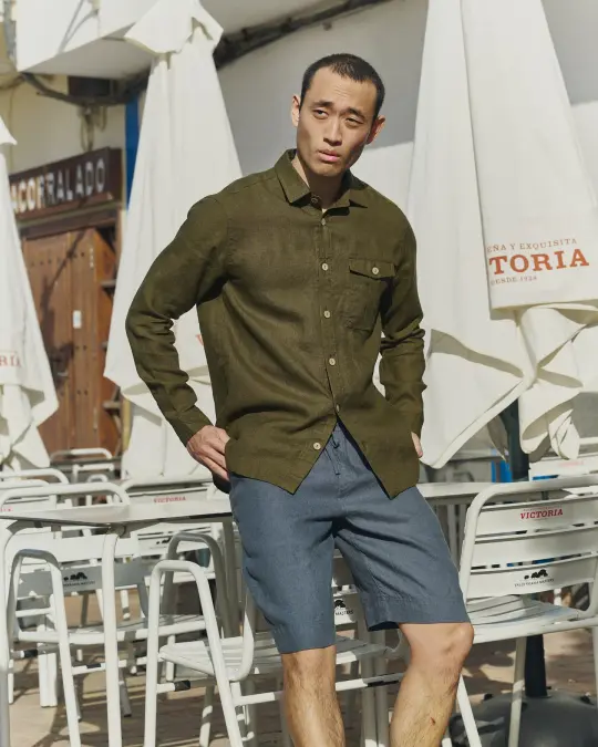 Men’s long sleeve linen shirt MONTREAL