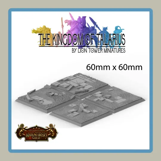 60mm Square Bases 4 Pack