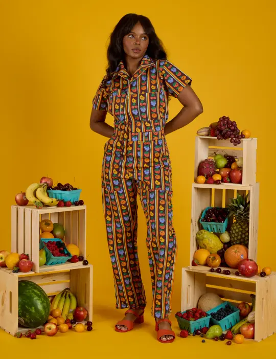 Short Sleeve Jumpsuit - Fruit Fantasy *FINAL SALE*