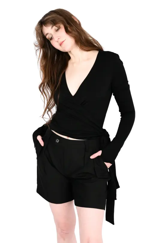 Ballet Wrap Long Sleeve Top