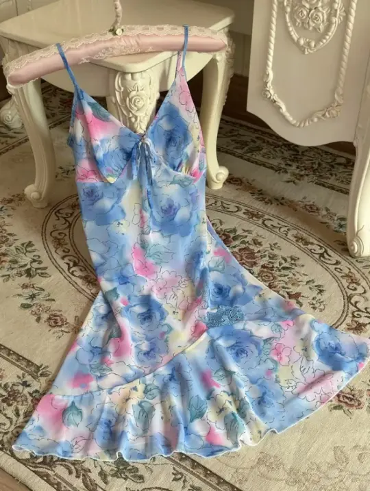 Charming Gradient Homecoming Dress ,A-Line Spaghetti Straps Chiffon Short Prom Dress Cami Dress RS1149