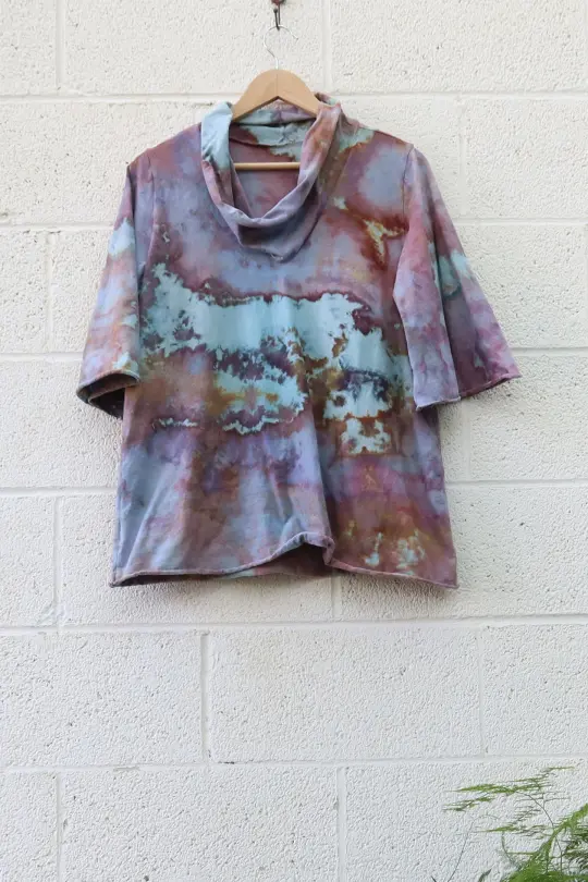OOAK - Many Moons Bell Sleeve Ojai Shirt / M / Tissue / Ice Dye (327)