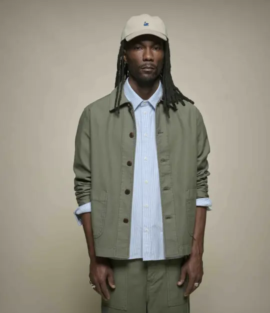Cropped Sateen Cotton Worker's Jacket
