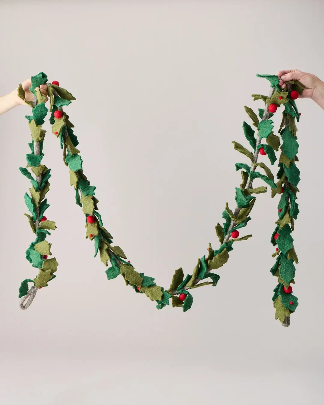 Felted Holly Garland