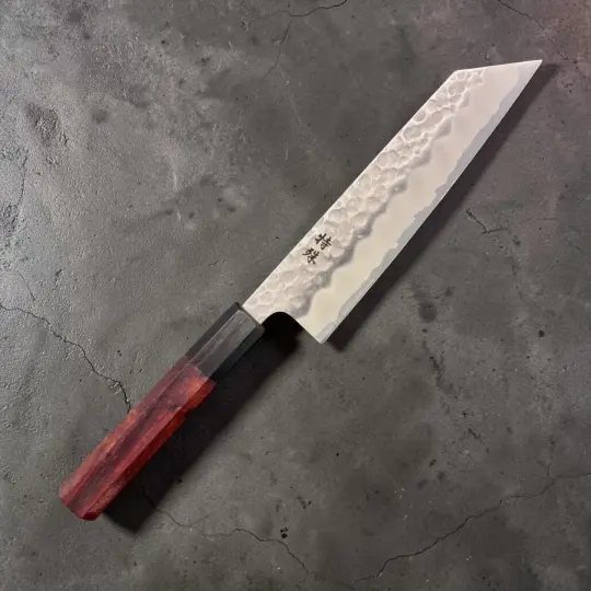Tokushu Stainless Clad White #2 Tsuchime Bunka 175mm with Rosewood Ebony Handle
