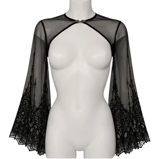 CATHEDRAL WIDE SLEEVE BOLERO (BLACK)