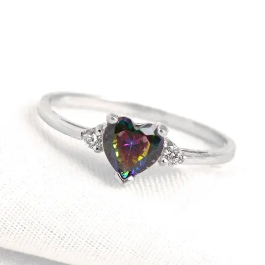 Mystic Topaz Heart Ring