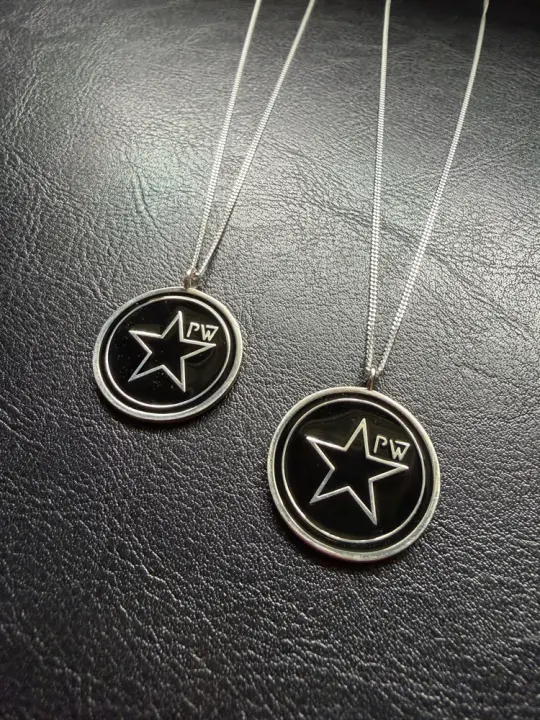 Sterling Silver Enameled PW Star Pendant
