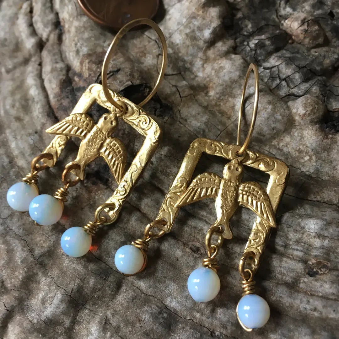 Winged Prayers Bird Earrings