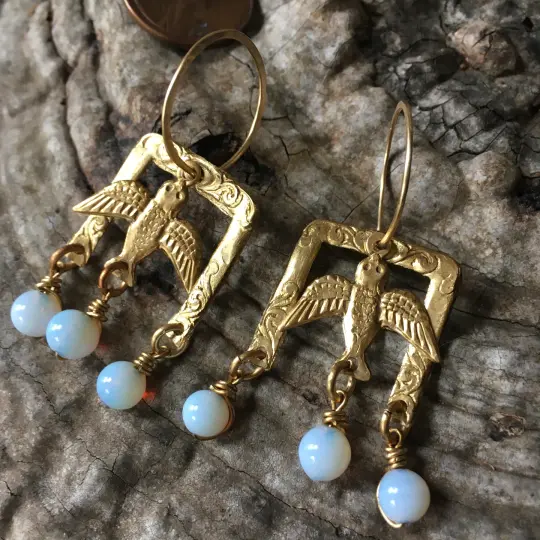 Winged Prayers Bird Earrings