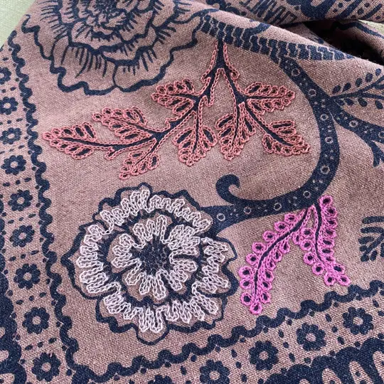 Embroidered Silk Bandana | Ramble - Viola