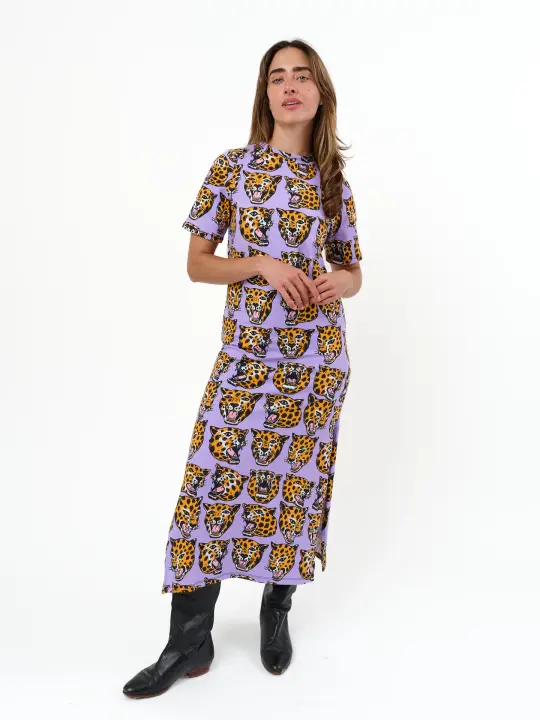 Jersey Maxi Dress Cheetah head