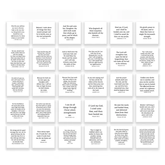 30 Precut Healing-themed Bible Verse Quilt Squares 5in